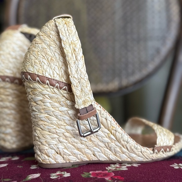 Woven Wedge Sandals ankle strap espadrilles - Picture 6 of 12